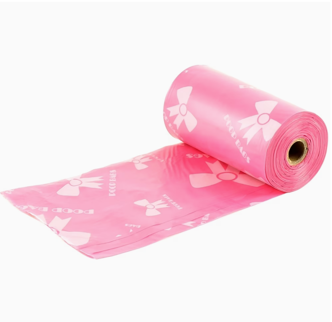 Poop Bags Pink - 8 rolls